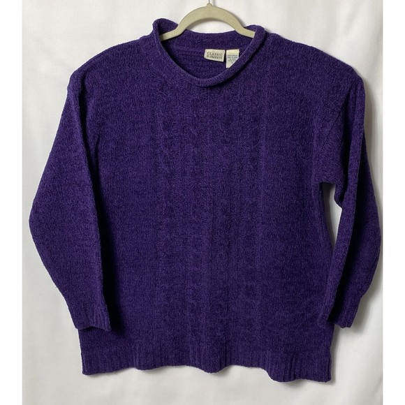 Classic Element Purple Cable Knit Sweater Size L - Picture 1 of 3